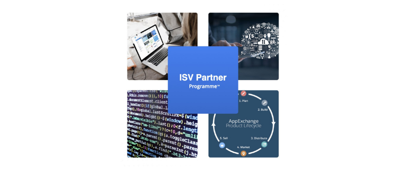 Tech images with ISV Partner Programme written on blue square