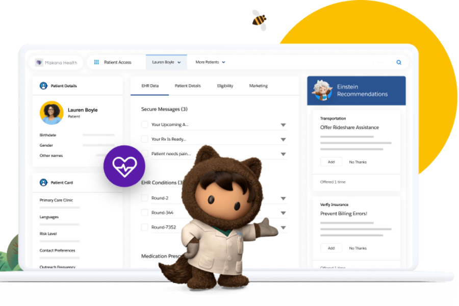 Salesforce Health Cloud dashboard